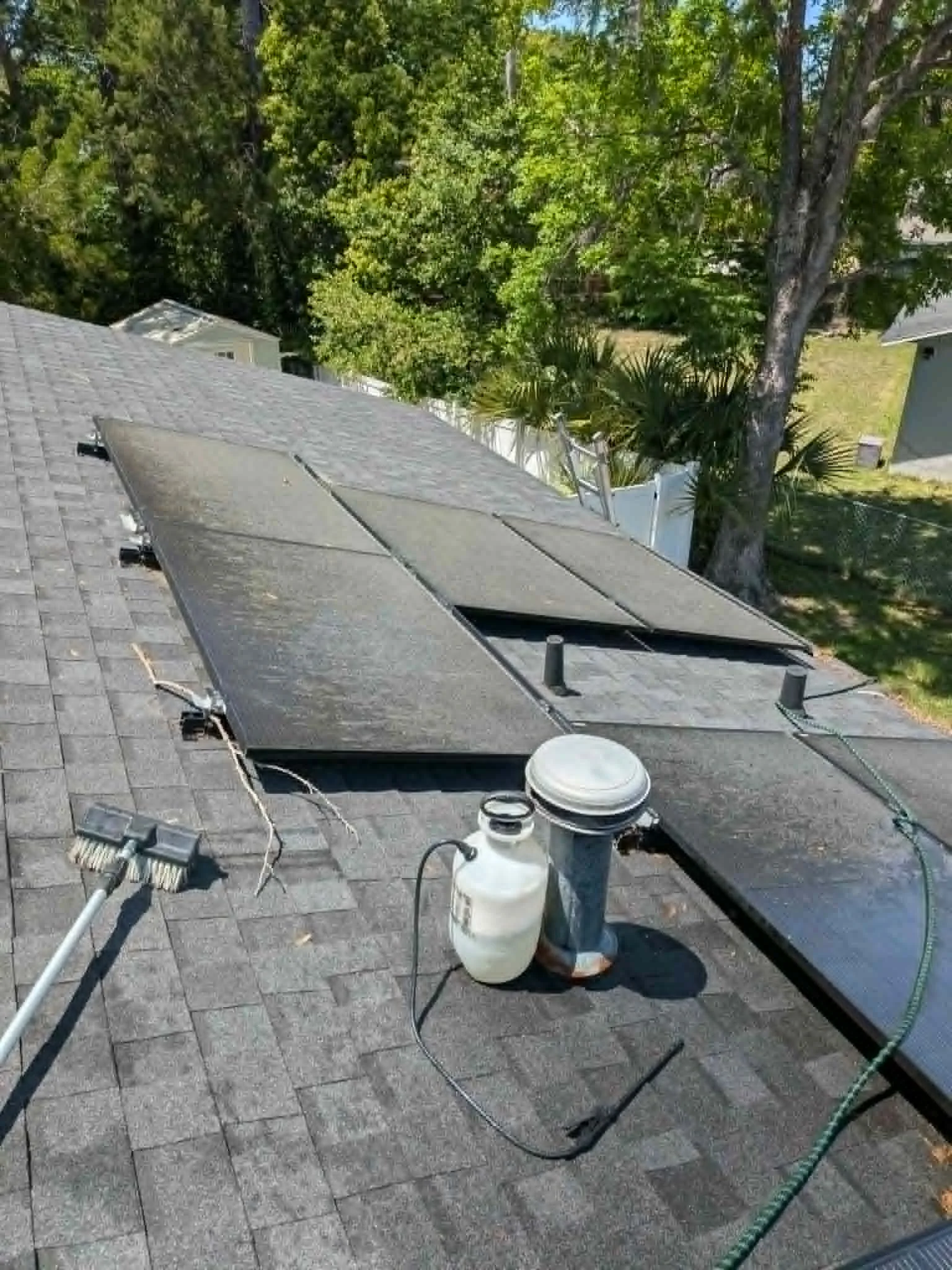 Solar panels before rinsing